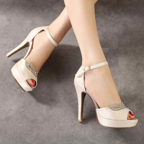 High Heels Buckle Strap Peep Toe Sandal