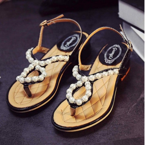 Sweet Rhinestone Beaded Sandals