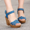 Rhinestone Sandals Rivet Wedge