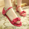 Polka Dot Bow TranspierceBrief Hasp Sandal