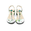 Beading Flip Flop Mixed Color Square Heel