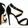 Open Toe Ankle Strap Suede Sandals Thin Heel