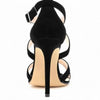 Open Toe Ankle Strap Suede Sandals Thin Heel