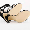 Open Toe Ankle Strap Suede Sandals Thin Heel