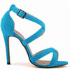 Open Toe Ankle Strap Suede Sandals Thin Heel